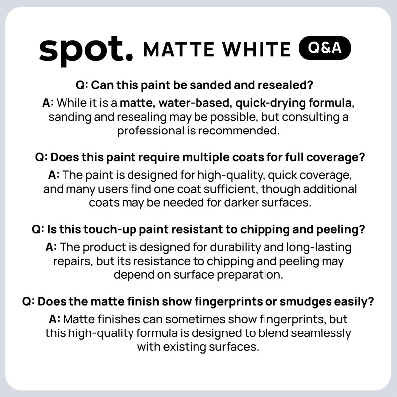 spot. Touch-Up Paint | Matte Finish for Cabinets, Walls, Doors