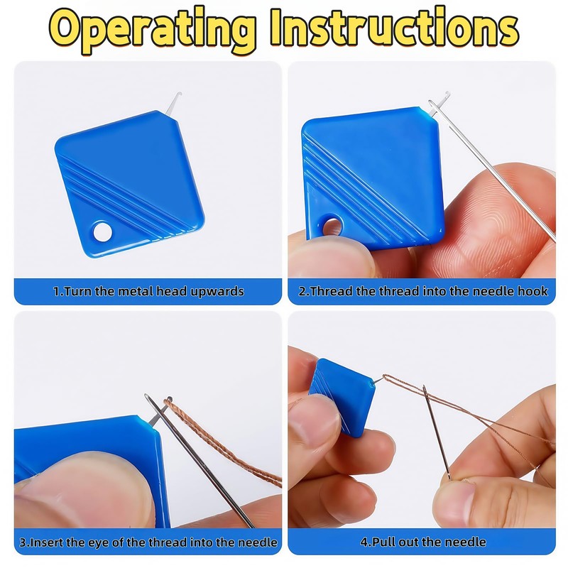 Omeblos Needle Threaders,Needle Threaders Hand Sewing,Square Plastic Needle Threader,Needle Threader