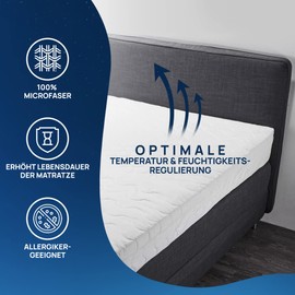 LILENO HOME Vida GmbH Premium Mattress Protector/Mattress Cover 160 x 200 cm for All Mattress Heights Size 2: mattress height 14-16 cm