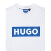 HUGO Logo Stripe Cotton Crew Neck T-Shirt White Salt Large