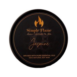 Jasmine Luxurious Scented Tin Candle | 7 oz, 3.4-Inch Radius | 100% Natural Soy Wax | Aromatherapy | 28-30 Hours Burn Time | Eco-Friendly Non-Toxic | Essential Oils Candle | Home Fragrance