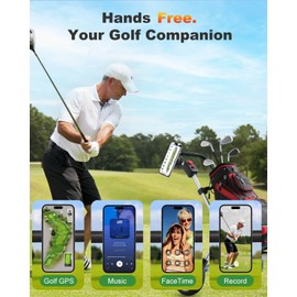 Magnetic Golf Push Cart Phone Holder MagSafe Hands-Free 360° Adjustable with Strong Magnets Phone Mount Compatible with Clicgear, Bag Boy, Sun Mountain, Golf Push Cart Accessories for All Cell Phones