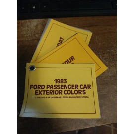 1983 Ford Passenger Car Exterior Colors, Glamour , Clearcoat Paints Swatches NOS