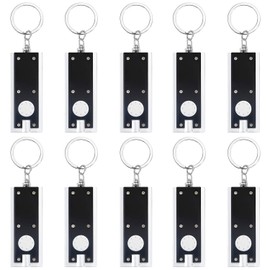 Uniclife Mini 12 Lumen Keychain Flashlight Portable Ultra Bright Little LED Light with Key Ring Flat Black Torch for EDC Outdoor Camping Hiking and Emergency Lighting, 10 Pack