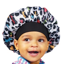 Red by Kiss Toddler Satin Bonnet Sleep Caps Hair Wraps Hair Bonnet (Multi Leopard)