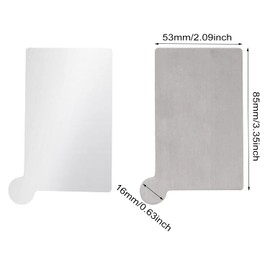 HONBAY 2PCS Stainless Steel Compact Pocket Mirror Unbreakable Small Purse Mirror Rectangular Handheld Travel Makeup Mirror with Leather Case Holder for Women Men
