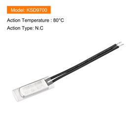 Rebower KSD9700 NC 80C Temperature Control Switch Thermostat Thermal Protector Switch - Normally Close/250V 10A/Metal/2Pcs