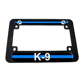 GRAPHICS & MORE Thin Blue Line Paw Print - Police K9 Motorcycle License Plate Tag Frame