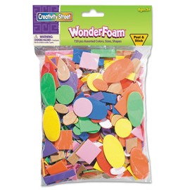 Creativity Street 4308 WonderFoam Peel & Stick Shapes Assorted Colors 720 Pieces