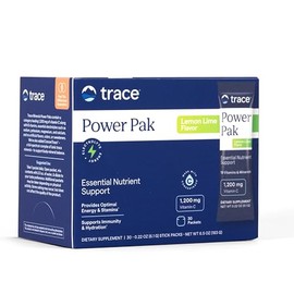 Trace Minerals Power Pak Multivitamin and Multimineral Packets - Electrolyte Support - 1200 mg Vitamin C plus 70+ Trace Minerals - Lemon Lime Flavor -