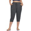 ZERDOCEAN Women's Plus Size Active Yoga Lounge Indoor Capri Casual