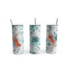 TeesAndTankYou Koi Fish Floral Skinny Tumbler 20oz Travel Coffee with
