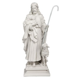 Design Toscano EU1785 Jesus The Good Shepherd Religious Garden Statue, 12 Inches Wide, 8 Inches Deep, 28 Inches High, Antique Stone Finish