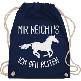 Shirtracer - Gym Bag Backpack - Horses - Bags - Mir reichts ich geh Riding, 04 Navy Blue