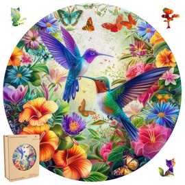 Ruikiyart Wooden Puzzles for Adults Colorful Hummingbird Jigsaw Puzzles 200Pcs Unique Shapes Pieces Adult Puzzles Fabulous Gift for Kids and Adults on Birthday,Thanksgiving,Christmas 11.2x11.2 Inches