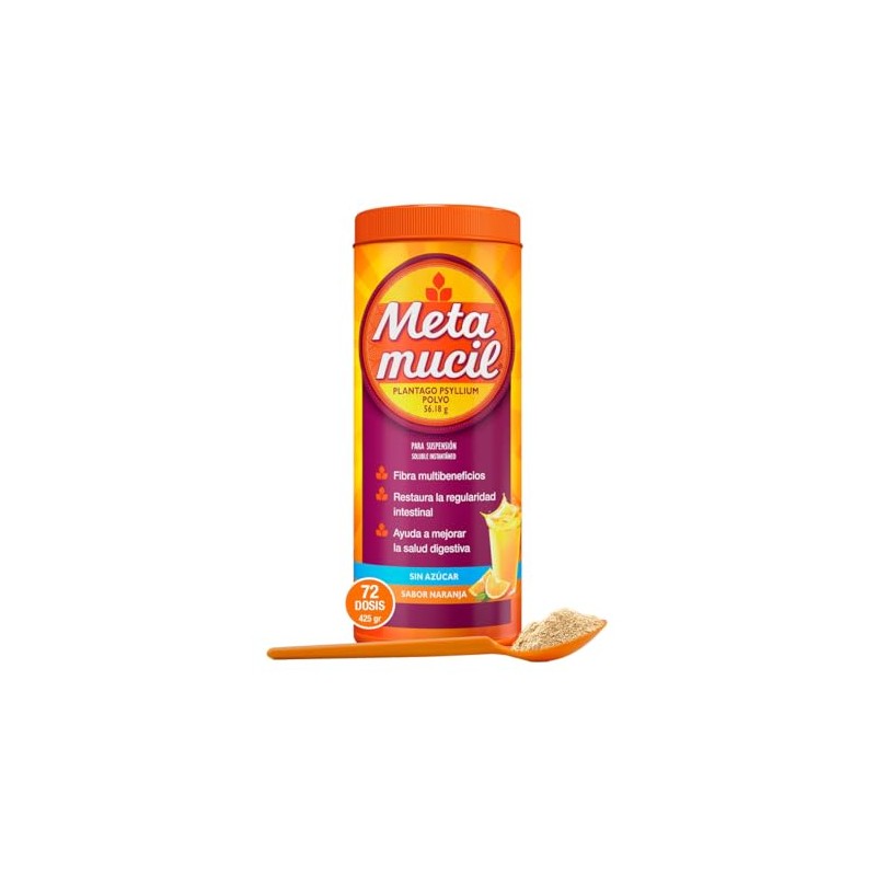 Metamucil Suplemento Fibra Sabor Naranja Azucar 425
