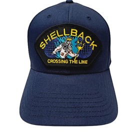 Generic Shellback Crossing The Line Ball Cap Hat Blue Embroidered Patch Cotton
