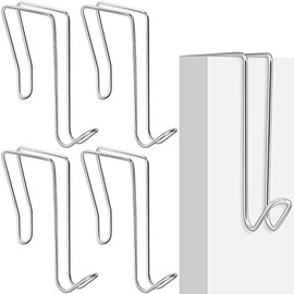 Wire Cubicle Hook Panel Wall Wire Hooks Wall Cubicle Hanger for Clothing Cubicle Mirror Picture Office Hats Bag (Silver, 4 Pack)