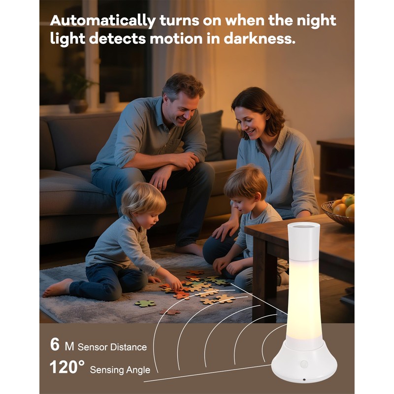 WUEAOA Rechargeable Motion Sensor Night Light Indoor,3 in 1