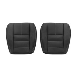 FZJDSD Black Driver & Passenger Side Bottom Leather Seat Cover Compatible with Ford F250 F350 F450 Super Duty Lariat 2008 2009 2010