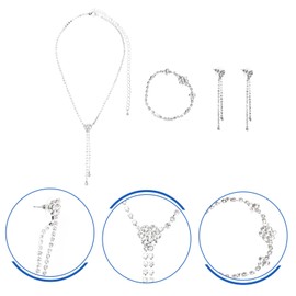 COLLBATH Set of 1 Tassel Crystal Necklace Choker Wrist Chain Rhinestone Drop for Bridal and Special Occasions