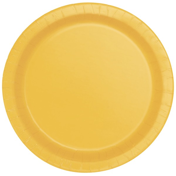 Unique Party 31843 9" Round Dinner Plates | Sunflower Yellow Color Theme | 16ct, Pack of 16