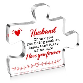 Valentine's Day Gifts for Husband, Romantic Husband Gifts Engraved Acrylic Desk Decor Sign, Fathers Day for Husband, Christmas Wedding Anniversary Birthday Gifts for Husband Gifts from Wife