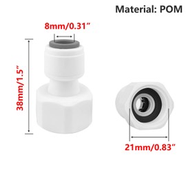 Qrity 1 Stück Wasserfilter Fitting, 5/8" Weiblich auf 5/16" Schnellverbinder, RO Wasser Gerade Rohrfitting, Push In Schnellverbinder