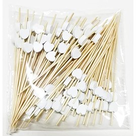 AILEXI Cocktail Sticks 100 Counts Wooden Toothpicks Party Supplies frill finger food fruits sandwich nibbles - White Hearts