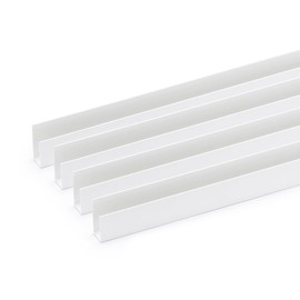 TRINITY 48.5” PVC Edge Trim for Slatwall Panels, White, 4 Pack