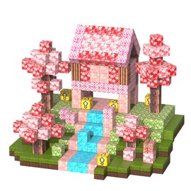 tinytrek Magnetic Blocks-120PCS Magnets Cubes, Cherry Blossom Magnetic Building Blocks Toddler Toys for Age 3-4 5-7 6-8,STEM Sensory Toys Birthday Gifts for 3+ Years Old Boys & Girls