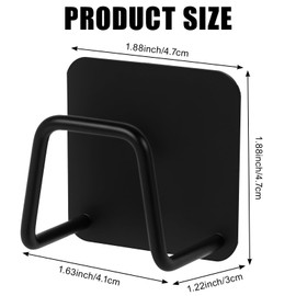 YCQDDA Under Cabinet Cutting Board Holder – 12 Pack Pot Lid & Chopping Board Organizer Rack, Stainless Steel Adhesive Storage for Kitchen Cabinets & Counter, No Drilling Required (Black)