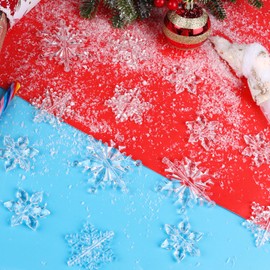 DIYASY 45 Pcs Crystal Snowflake Ornaments, Clear Acrylic Snowflake Glass Decorations for Christmas Tree Plastic Pendant Ornament Holiday Home Decor