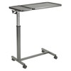 Drive Medical Multi-Purpose Tilt-top Split Overbed Table with Tray, Walnut