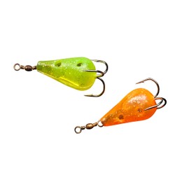 TACKLE BEACON Catfish Teardrop Lure - Chartreuse/Orange - 2 Pack