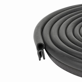Trim Seal with Top Bulb – PVC Plastic Trim with EPDM Rubber Bulb Seal – Fits 1/16” Edge, 3/8” Bulb Seal Diameter (50 Feet)