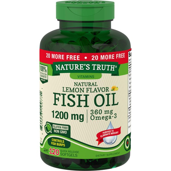 Nature's Truth 1200 Mg Omega-3 Fish Oil Softgels, 250 Count