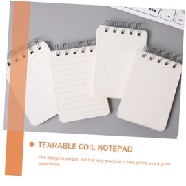 VILLFUL 4Pcs Spiral Notepad Portable Index Cards with Grid Ruled and Blank Pages for Home Office School and Study Use Compact Tearable Writing Pads
