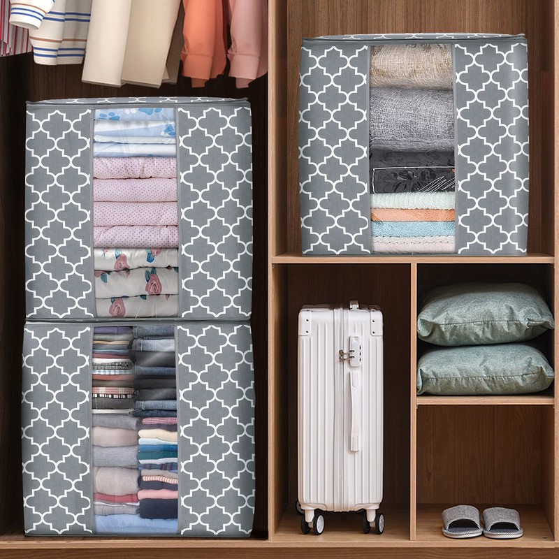 WISELIFE Storage Bags 2 Pack/100L Large Blanket Clothes Organization and