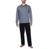 Moonline - Men's Long Pyjamas 100% Cotton with V-Neck and