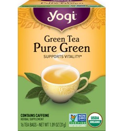 Yogi Tea - Green Tea Pure Green (4 Pack) - Supports Vitality - Great as Hot or Iced Tea - 64 Tea Bags