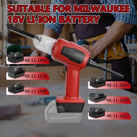 RexLeLXB Cordless Handheld Vacuum Cleaner for Milwaukee 18V Li-ion Battery, 120W/10KPA Electric Vacuum Cleaner for Home Battery Powered Vacuum Cleaner for Car Cleaning, Pet Hair, Carpet(No Battery)