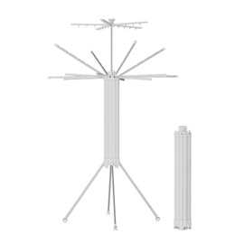 JOOM 4 Legs Double Layer Clothes Drying Rack, Garment Rack Portable and Foldable Space Saving Laundry Drying Rack - Drying Rack Clothing Floor Folding Balcony Bedroom Household Aluminum