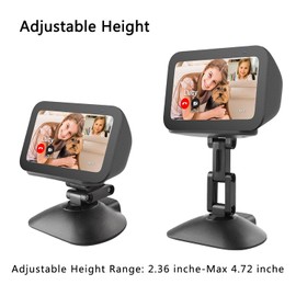 Dianves Stand for Echo Show 5 (3rd Gen) & Cell Phone，Adjustable Height Smart Speaker Stand Table Mount Bracket，Magnetic Anti-Slip Base for Show 5 3rd Generation