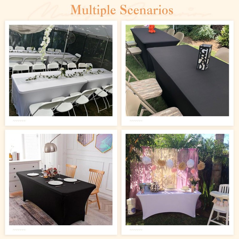 Kesfey 8ft Spandex Tablecloths Stretch Table Cover, Rectangular Table Fitted