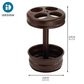 iDesign Metal Toothbrush Holder - Bathroom Cup for Bathroom Organization, The Olivia Collection - 3.25" x 3.25" x 5", Bronze