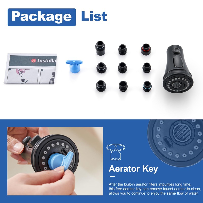 Kitchen Faucet Spray Head Replacement - Pull Down Faucet Sprayer