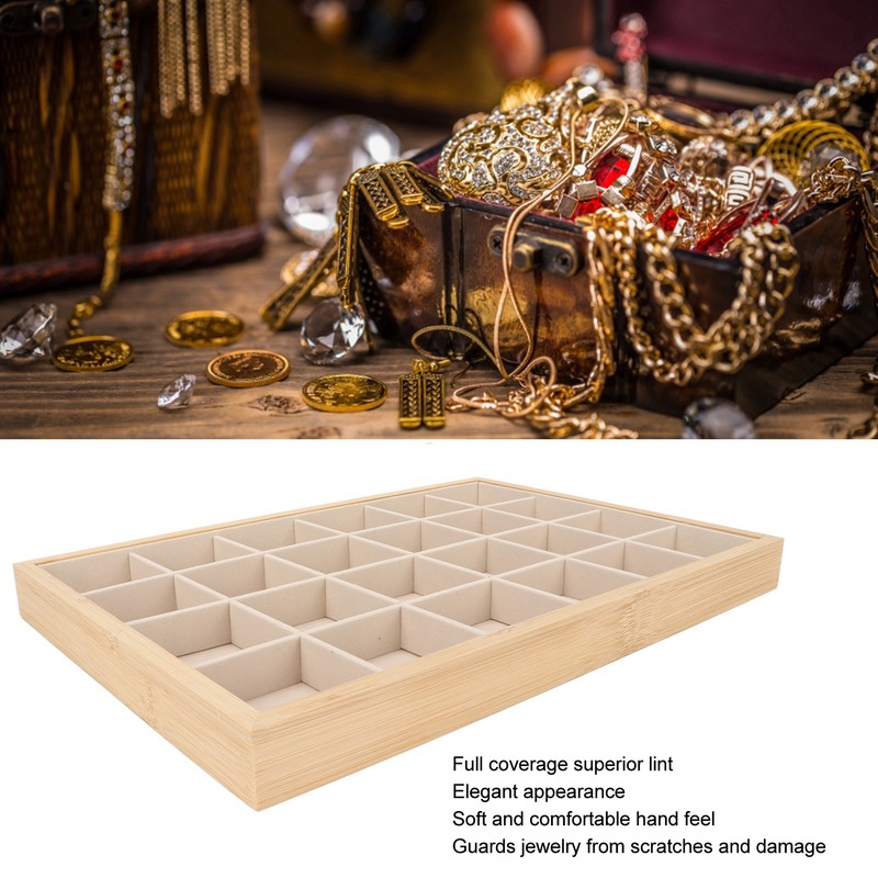 Jewelry Storage Display Trays Multipurpose 24 Grids Jewelry Tray for