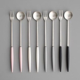 (Hottracks) Long Fork Gray - (Eiffel Satin) Long Teaspoon Long Fork - 4 colors / (핫트랙스)롱포크 그레이 - (에펠샤틴) 롱티스푼 롱포크- 4color