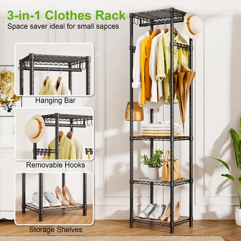 Roxibelt R1 Clothes Rack Heavy Duty, Clothing Racks for Hanging